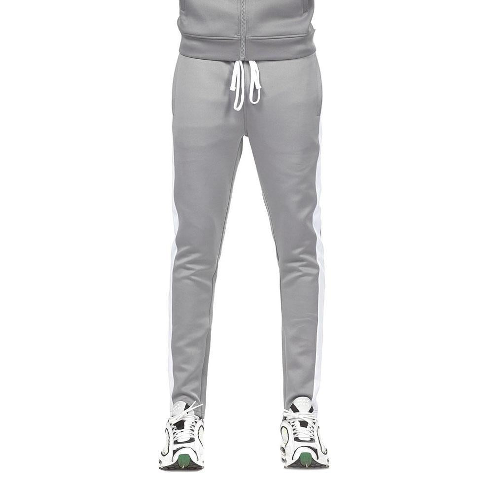 Rebel Minds Men Track Pants (Grey White)-Nexus Clothing