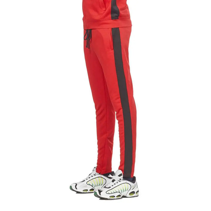 Rebel Minds Men Track Pants (Red Black)-Red Black-Small-Nexus Clothing