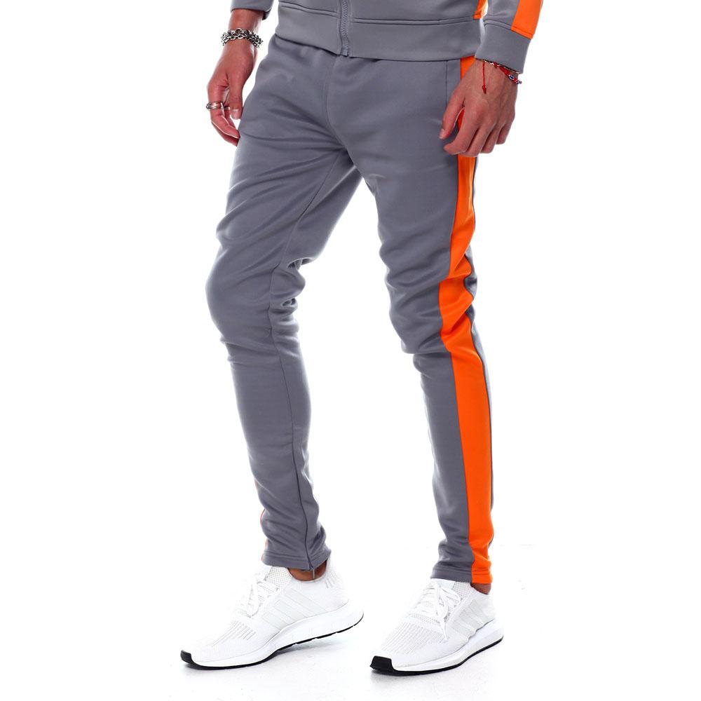 Rebel Minds Track Pants Grey Orange-Track Pants-Rebel Minds-Grey Orange-Small- Nexus Clothing