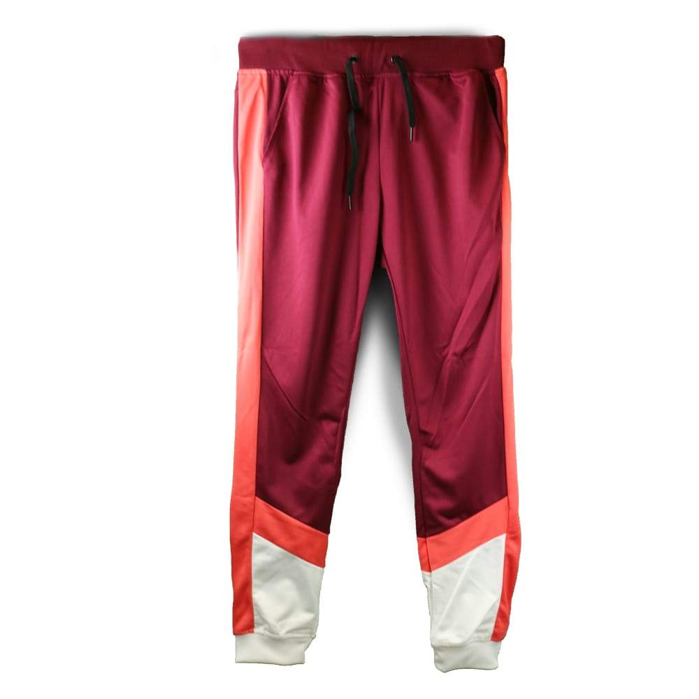 Riflessi Men's TriCoat Color Block Jogger Pants Burgundy- Nexus Clothing