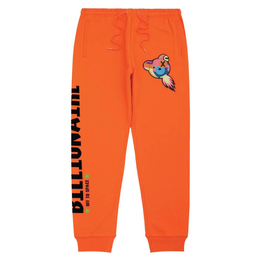 Roku Studio Men Billionaire Teddy Off To Space Sweatpants (Black)-Orange-XXX-Large-Nexus Clothing