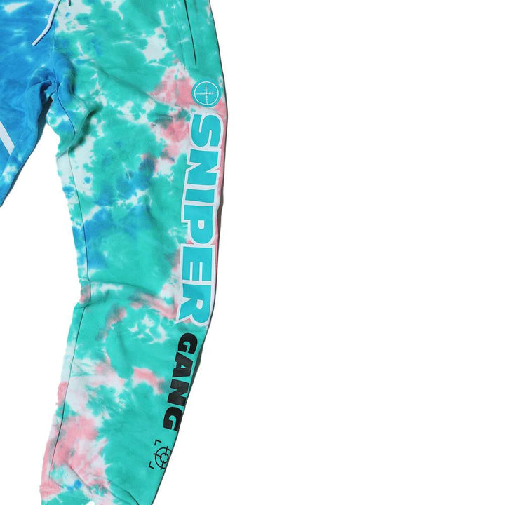 Sniper Gang Men Sniper TieDye Joggers (Multi Blue)-Nexus Clothing