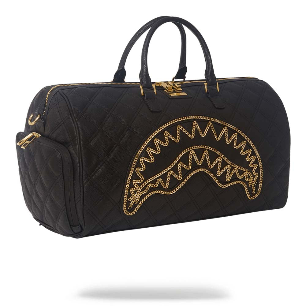 Gray Sprayground Shark Duffle Bag