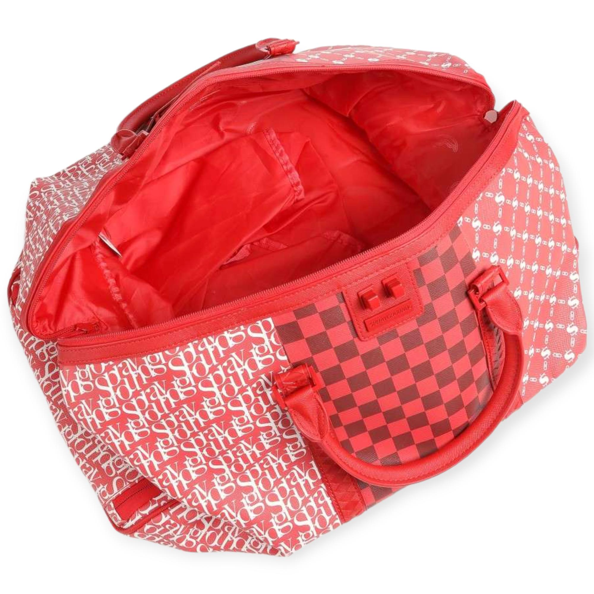 SprayGround Men Tri Split Red Duffle Bag (Red)