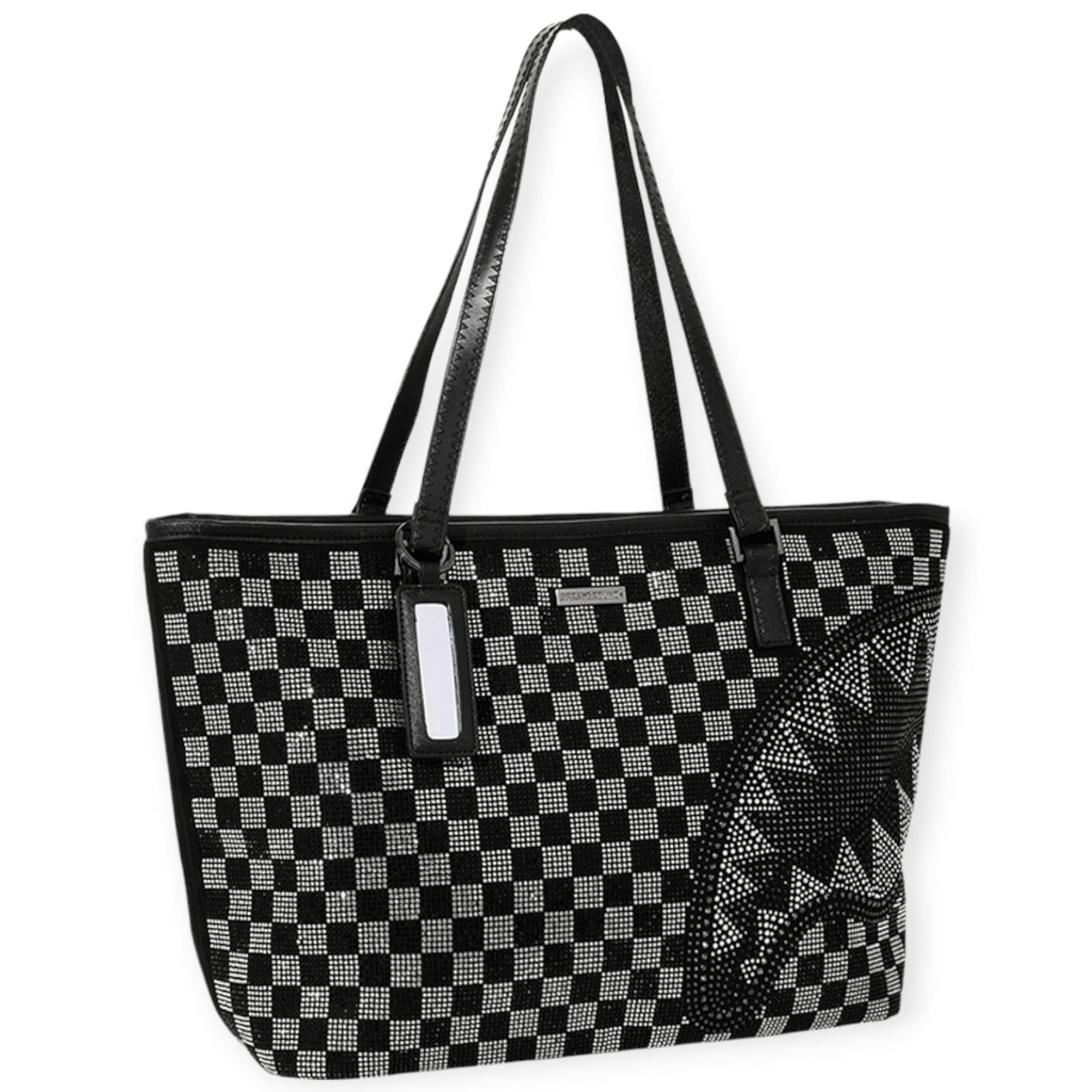 Sprayground Trinity Checkered Tote Bag in Black for Men