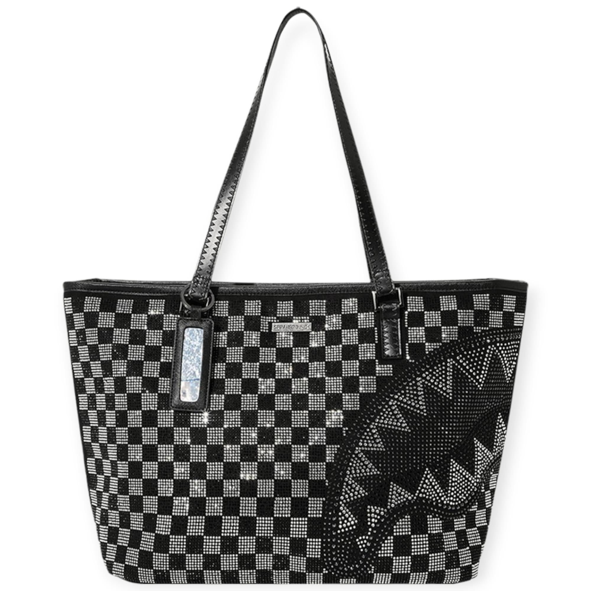 Sprayground Trinity Checkered Tote Bag in Black for Men