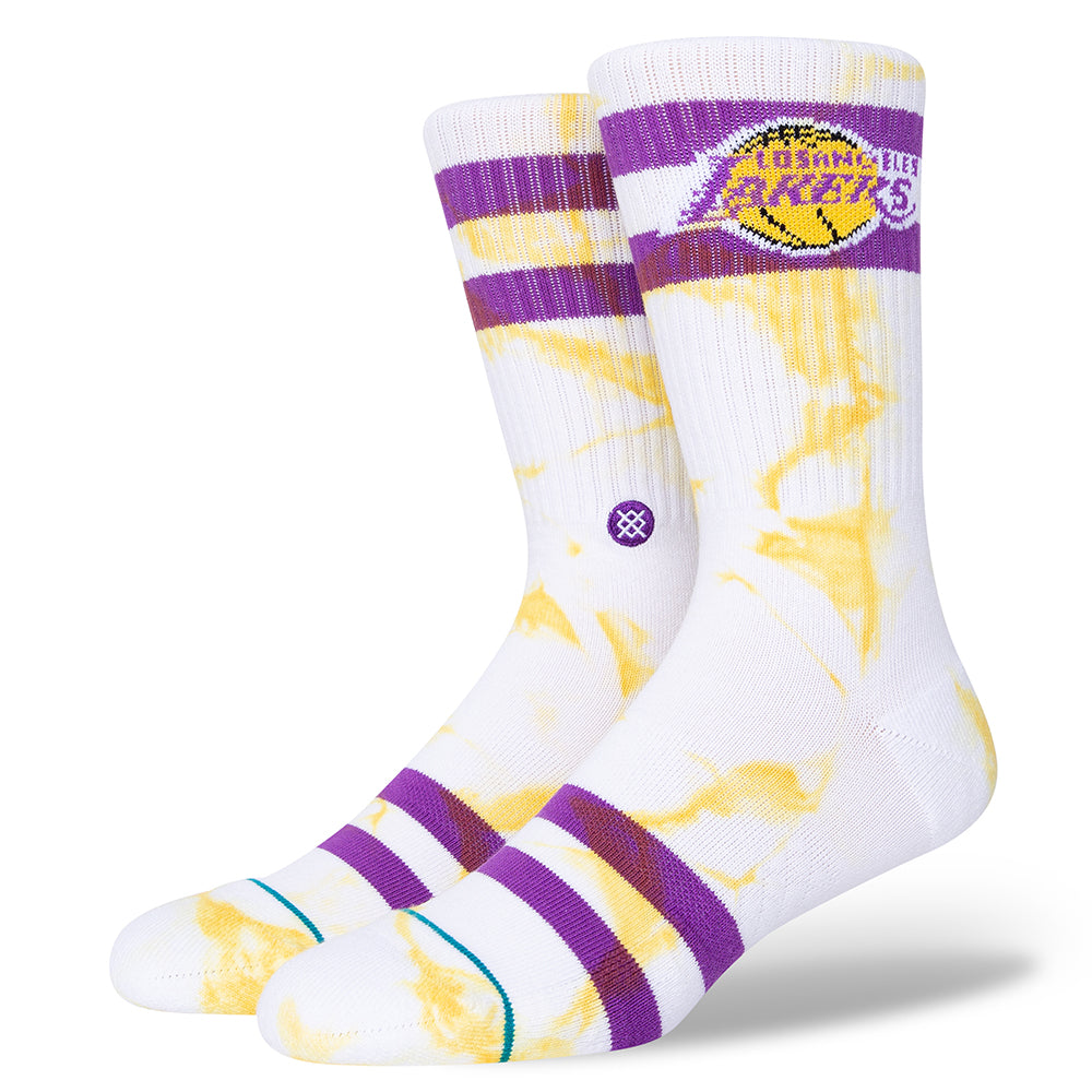 Stance Men Lakers Dyed Crew Socks (Gold)-Gold-Large-Nexus Clothing