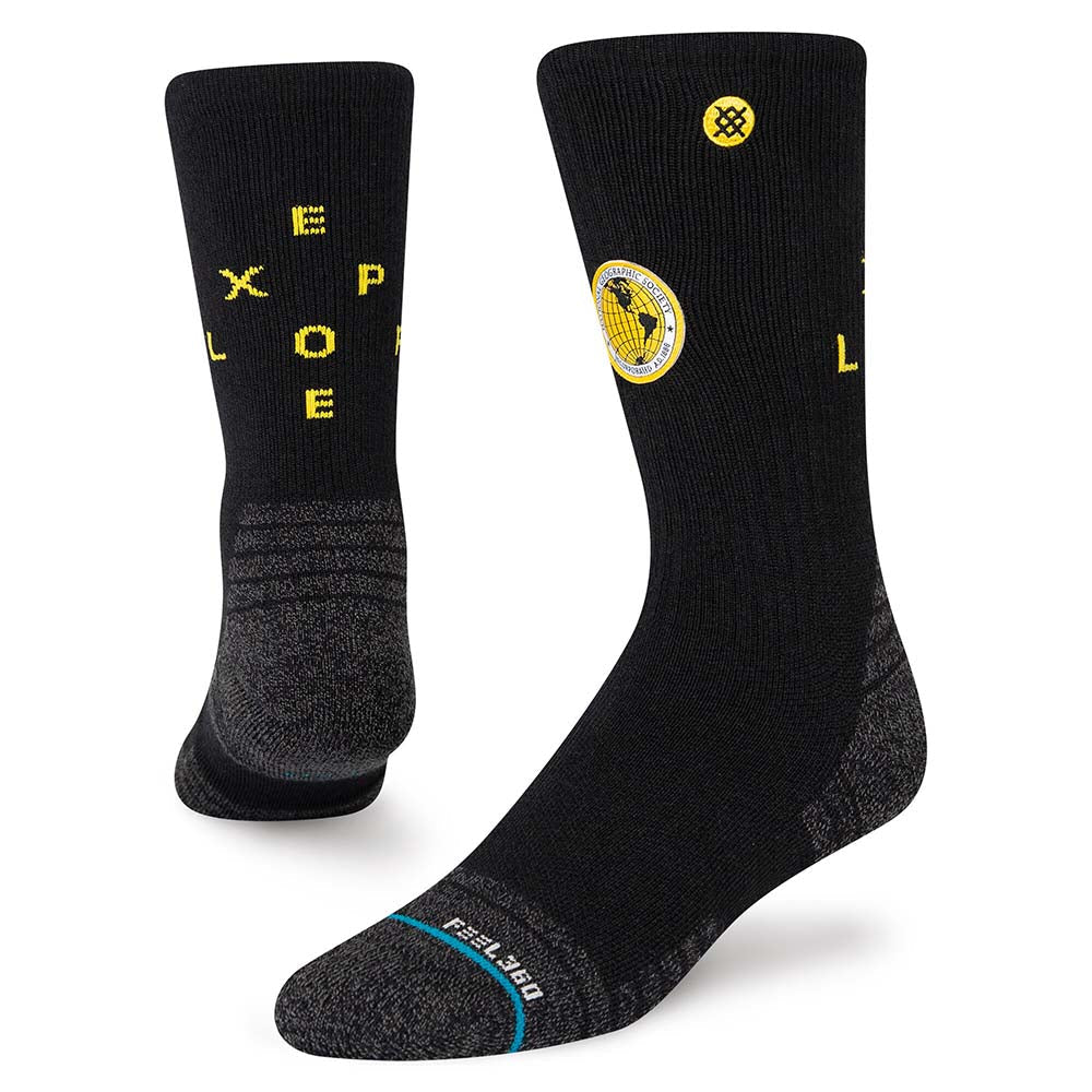 Stance Men National Geographic Exploration Wool Crew Socks-Black-Large-Nexus Clothing