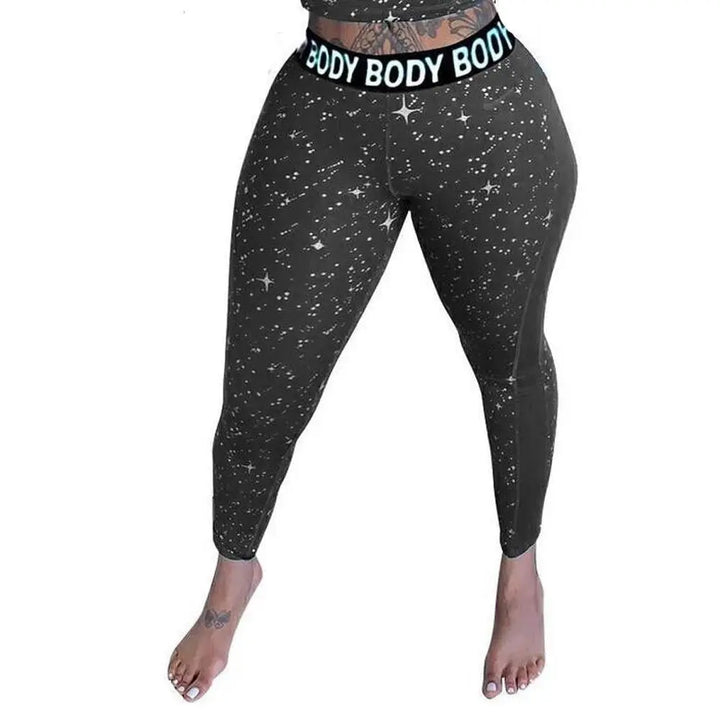 Supply Demand Women All The Stars leggings Black-Gray-Small-Nexus Clothing