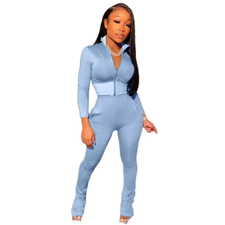 Supply Demand Women "Bag Talk" Solid Pants Light Blue-Nexus Clothing