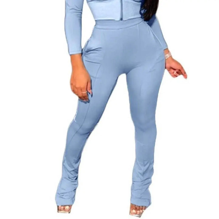 Supply Demand Women "Bag Talk" Solid Pants Light Blue-Light Blue-Small-Nexus Clothing