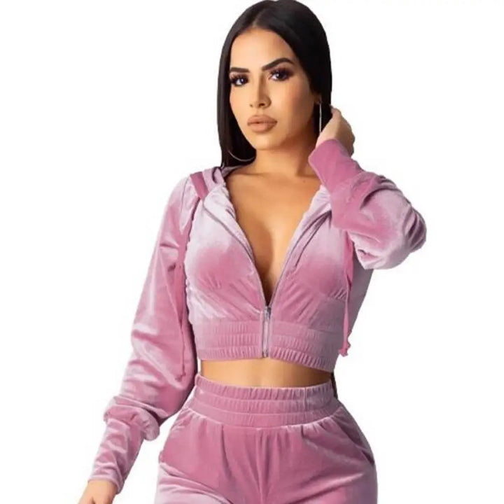 Supply Demand Women Kendall Velour Top Rose Powder-Rose Powder-Small-Nexus Clothing