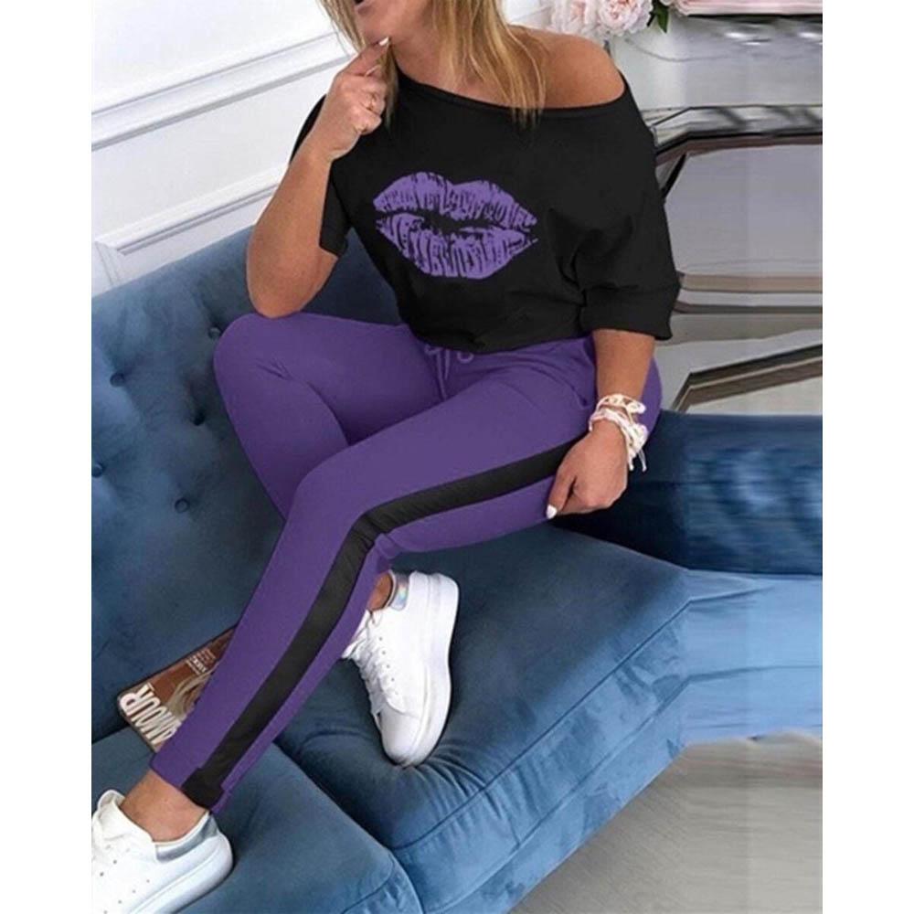 Supply Demand Women XOXO Crop Top Purple-T-shirts-Supply Demand- Nexus Clothing