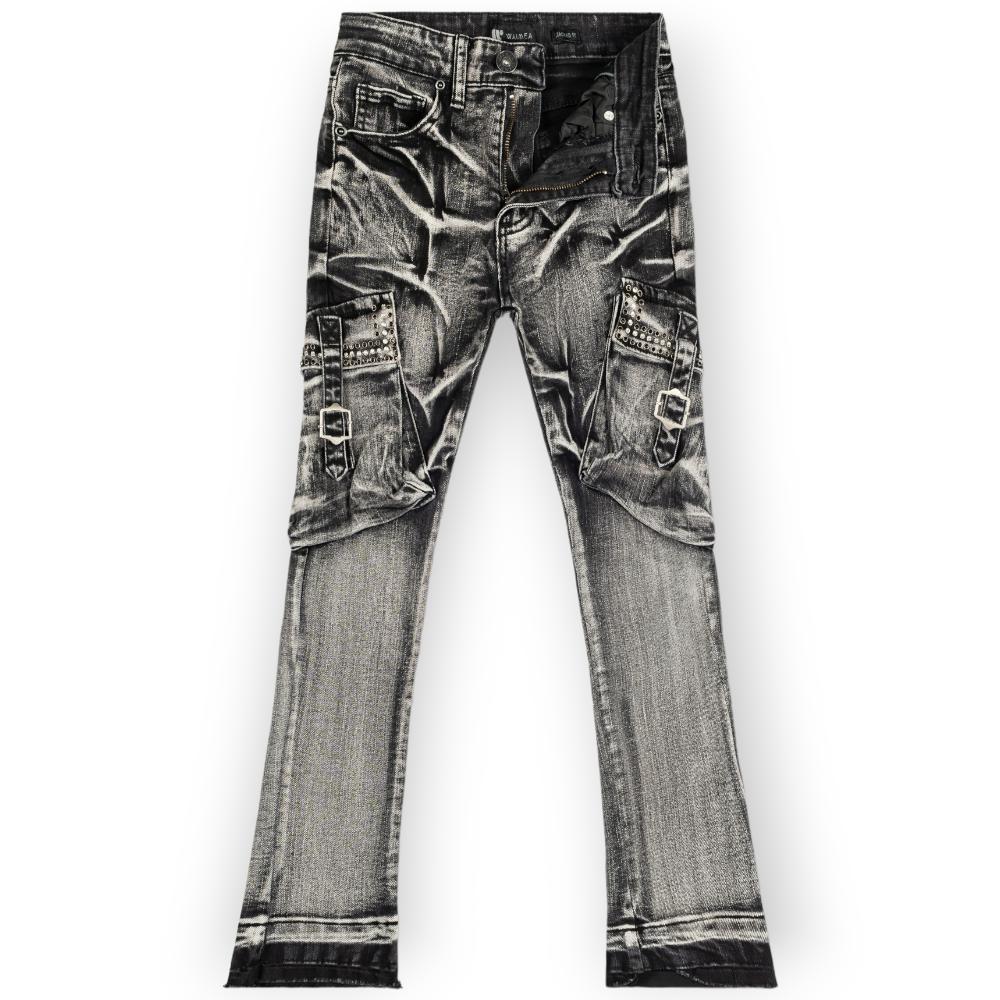 WaiMea Boys Stacked Fit Jeans (Black Wash)-Black Wash-20-Nexus Clothing