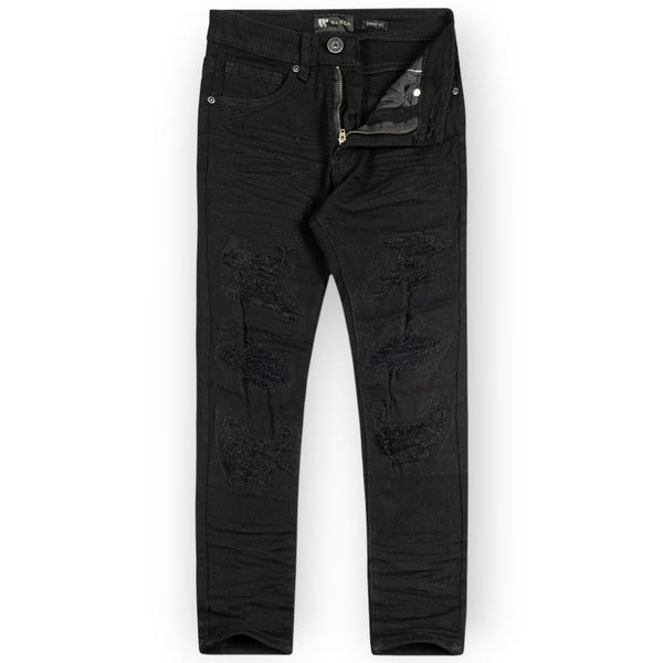 WaiMea Men Stacked Jeans (Jet Black)