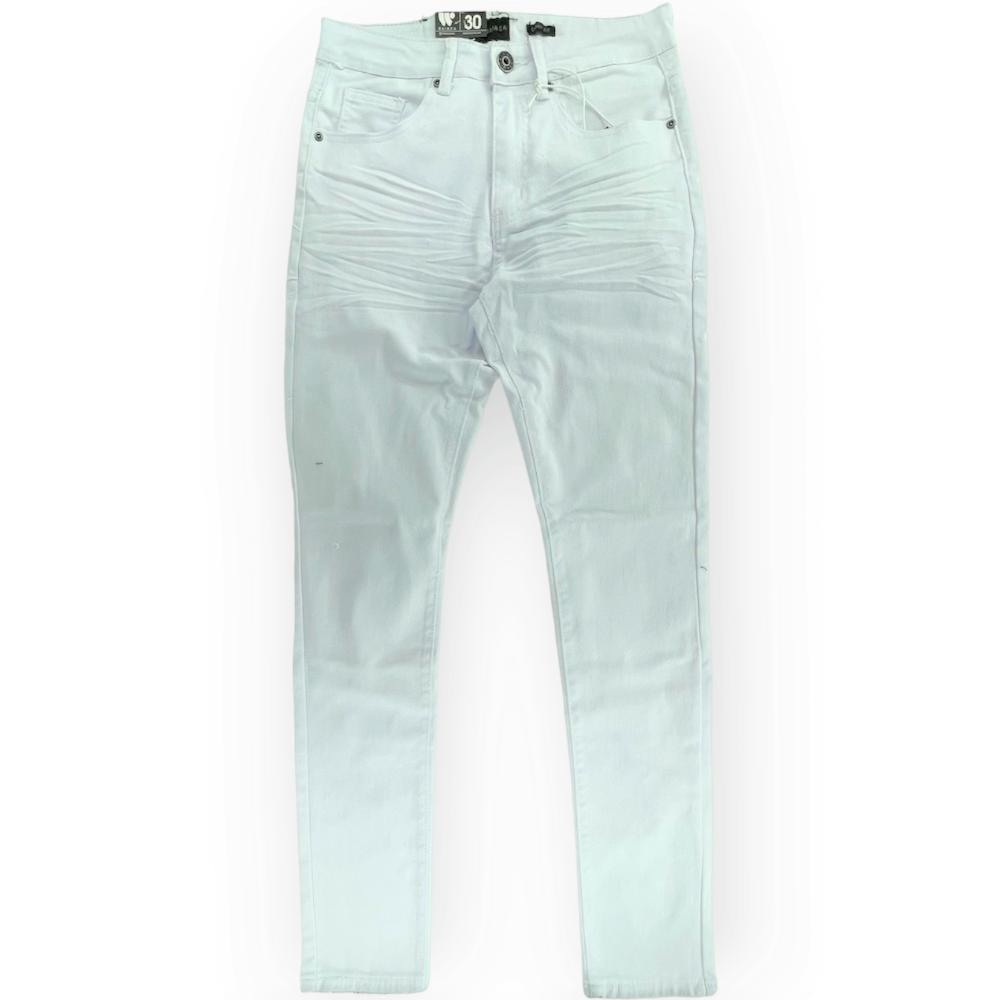 WaiMea Men Skinny Fit Jeans (White)-White-40W X 32L-Nexus Clothing