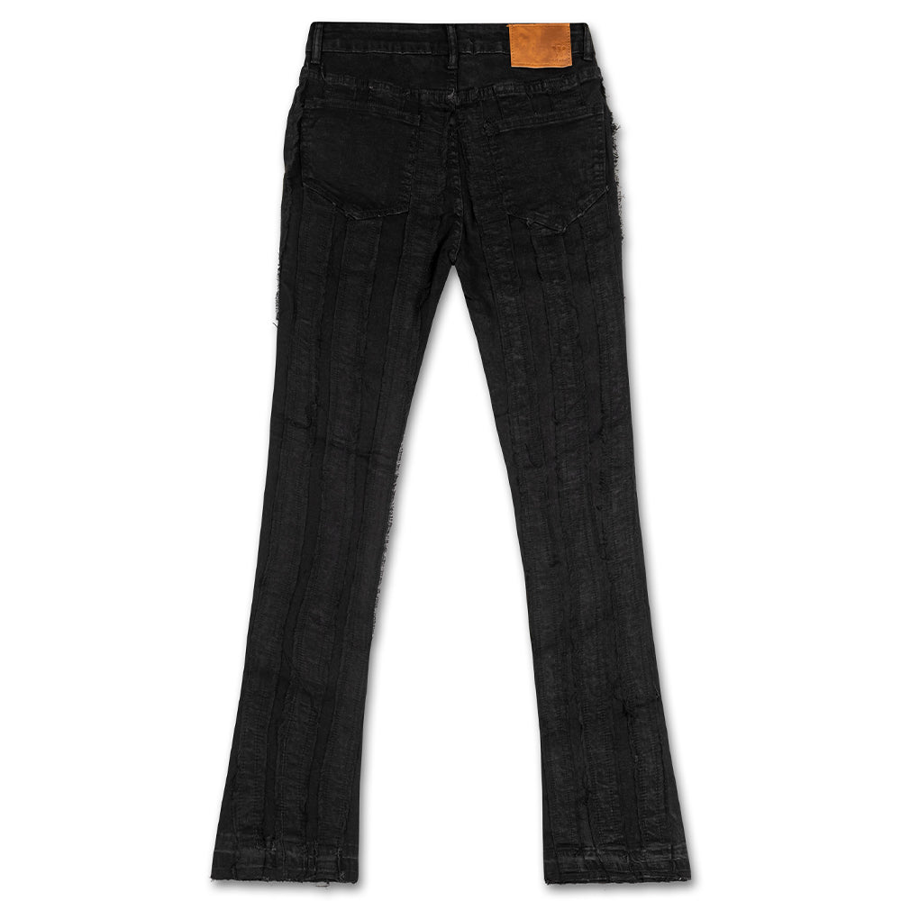 WaiMea Men Skinny Stacked Jeans (Jet Black)