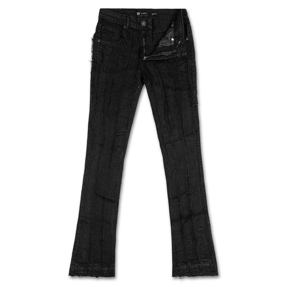 WaiMea Men Skinny Stacked Fit Jeans (Jet Black)-Jet Black-40W X 34L-Nexus Clothing