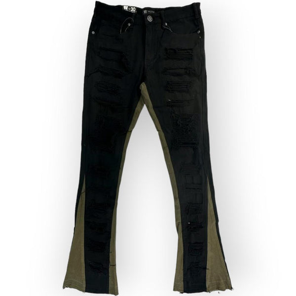 WaiMea Men Stacked Jeans (Jet Black)