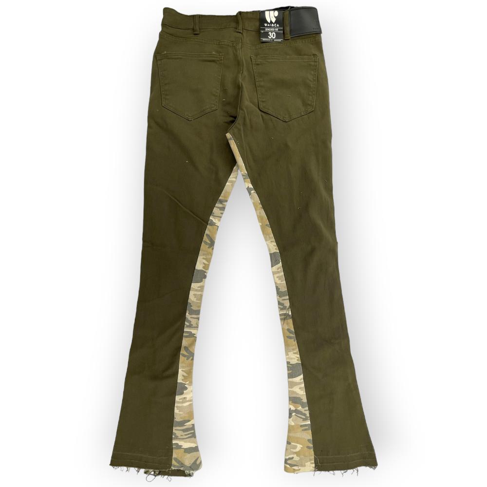 WaiMea Men Stacked Fit Jeans (Olive)-Nexus Clothing
