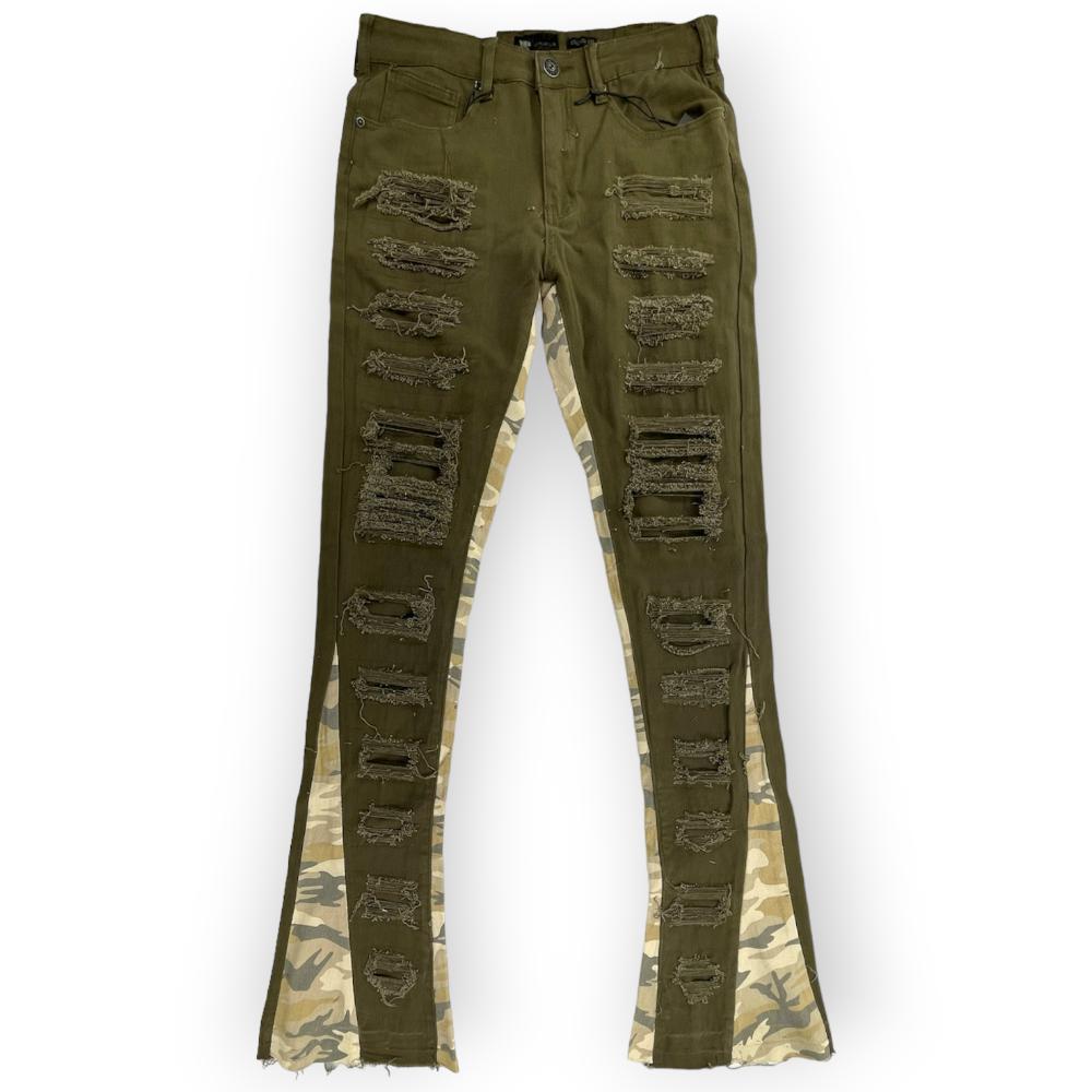 WaiMea Men Stacked Fit Jeans (Olive)-Olive-30W x 36L-Nexus Clothing