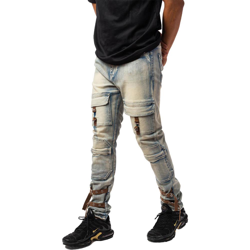 WaiMea Men Strap Jeans (Bleached Wash)-Nexus Clothing