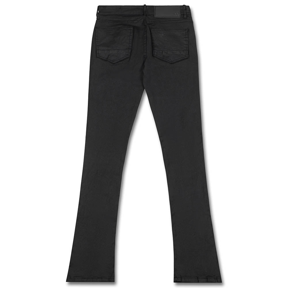 WaiMea Men Wax Coated Stacked Fit Jean (Black)-Nexus Clothing
