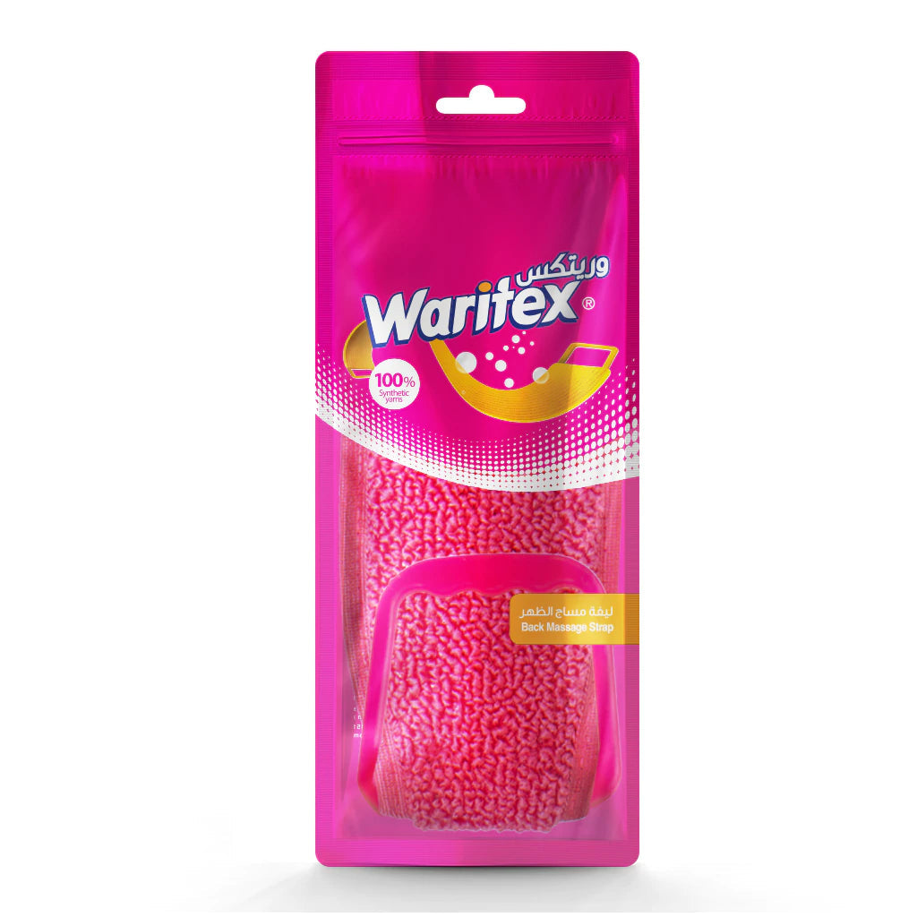 Waritex Back Massaging Strap Colored Syntethic Loofah (Pink)-Pink-OneSize-Nexus Clothing