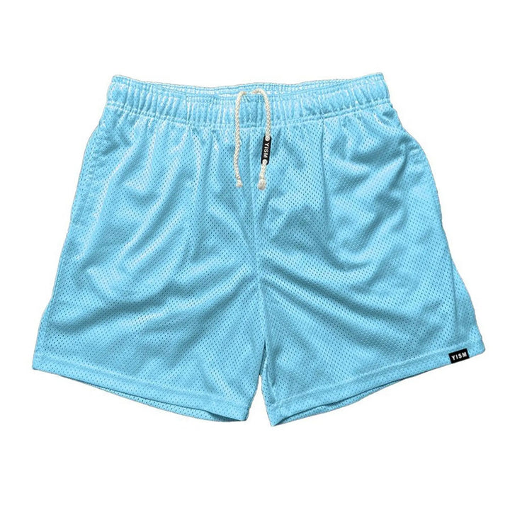 YISM Men Essential Mesh Shorts (Light Blue) - Main Image