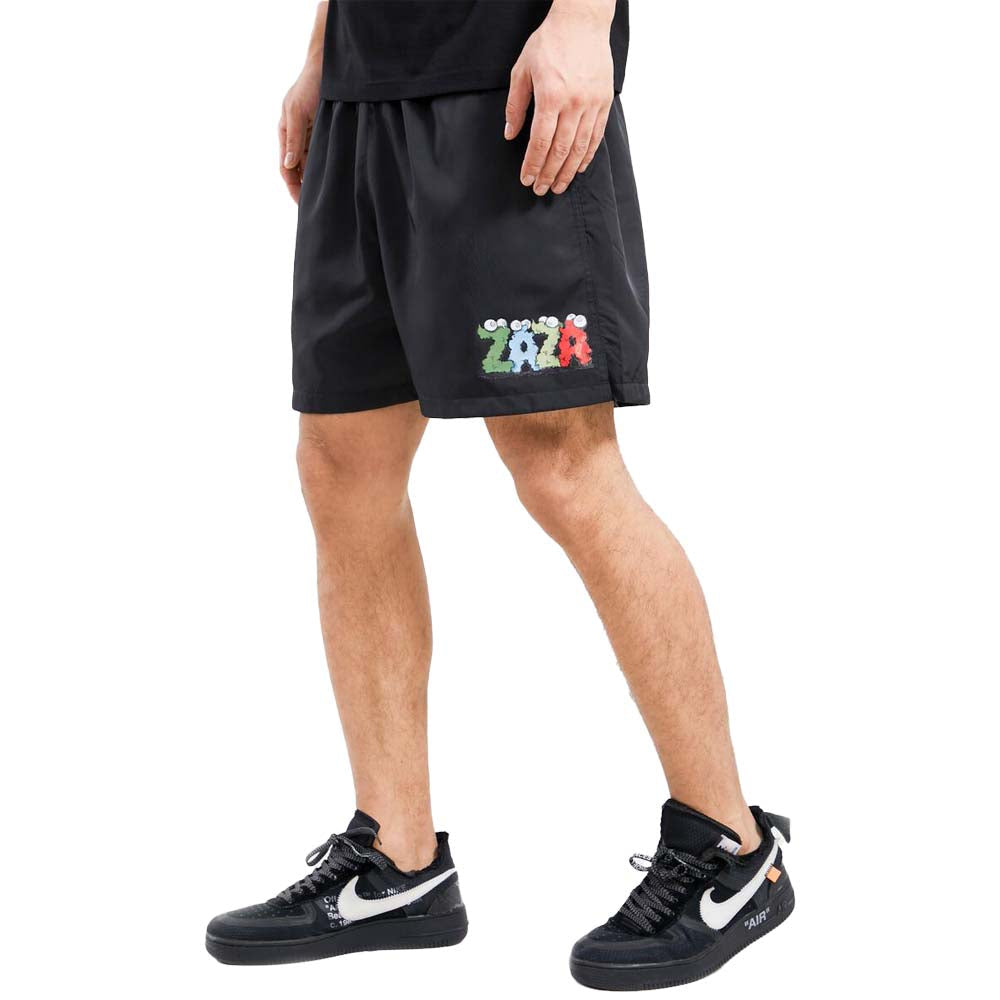 ZAZA Men Eyes See U Nylon Shorts (Black)-Nexus Clothing