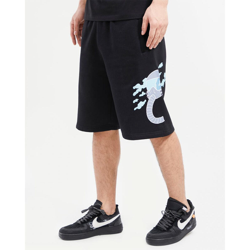 ZAZA Men Pilot High Fleece Shorts (Black)-Nexus Clothing