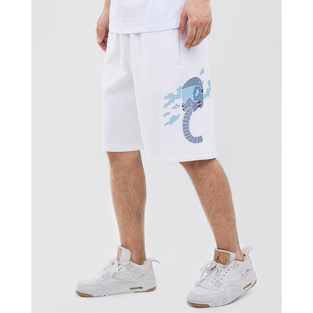 ZAZA Men Pilot High Fleece Shorts (White)-Nexus Clothing